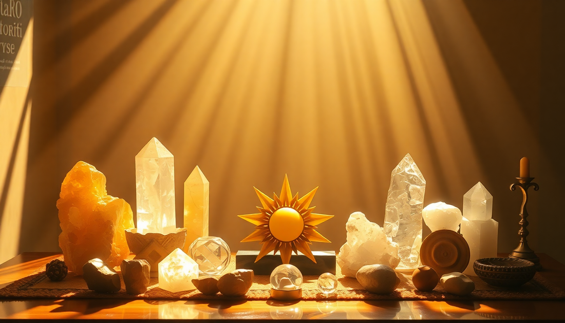 Harnessing Solar Energy to Enhance Spiritual Self-Transformation with Crystals and Sacred Sun Symbols