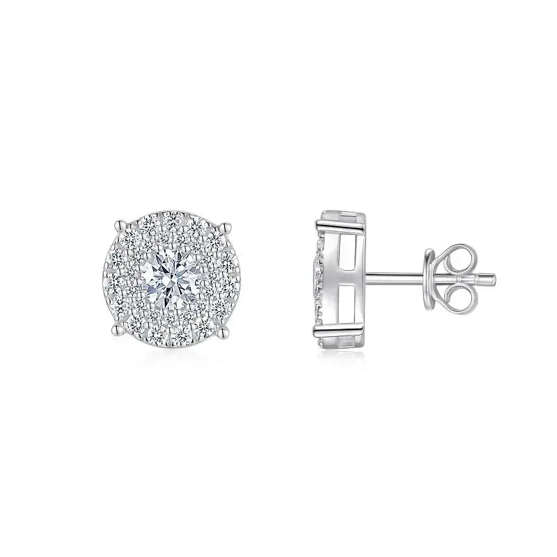 0.5Ct Moissanite Stud Earrings 925 Sterling Silver 18K Gold Plated Hypoallergenic