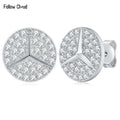 0,8 Karat runder Sternschliff Moissanit D-Farbe Halo Rhodiniert 925er Sterlingsilber Ohrstecker