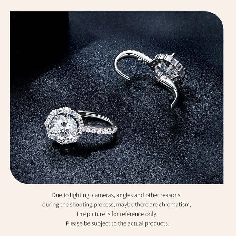 Boucles d'oreilles créoles en moissanite 1 carat pour femme en argent sterling 925 étincelantes, cadeau de fiançailles ou de mariage