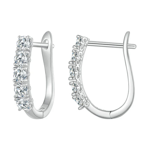 1,0 Karat Moissanit U-förmige Creolen aus 925er Sterlingsilber für Damen, Geschenk