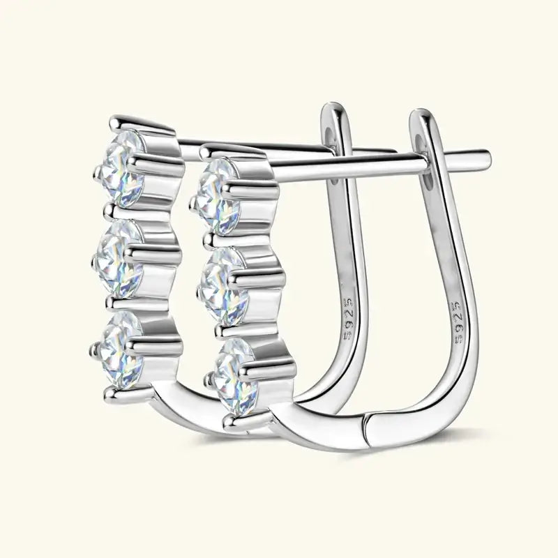 1.7ct Moissanite Necklace And Earrings Set 925 Sterling Silver Y Pendant D