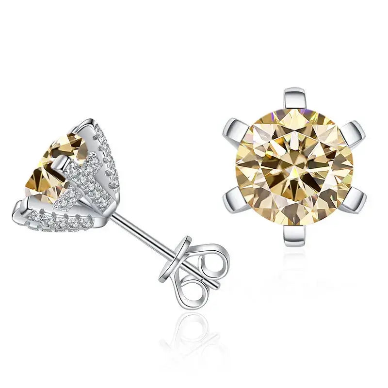 1ct D VVS Moissanite Stud Earrings 925 Sterling Silver 3EX Cut Women Daily