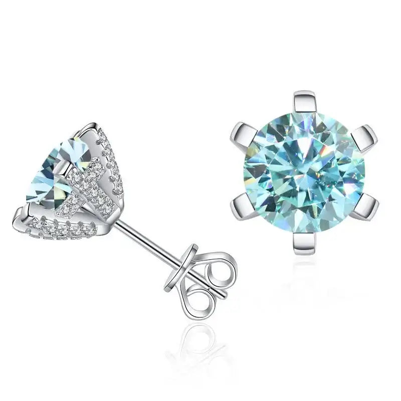 1ct D VVS Moissanite Stud Earrings 925 Sterling Silver 3EX Cut Women Daily
