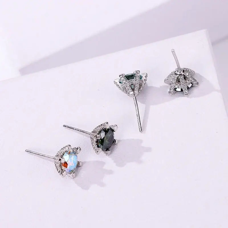 1ct D VVS Moissanite Stud Earrings 925 Sterling Silver 3EX Cut Women Daily