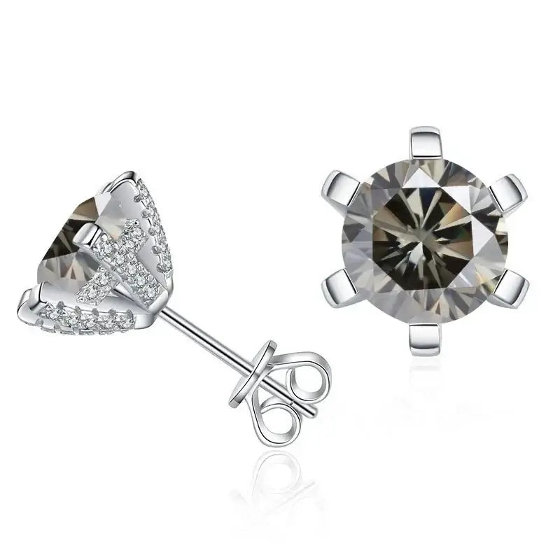 1ct D VVS Moissanite Stud Earrings 925 Sterling Silver 3EX Cut Women Daily