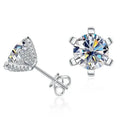 Boucles d'oreilles clous en moissanite 1 carat D VVS en argent sterling 925, coupe 3EX, pour femme (usage quotidien)