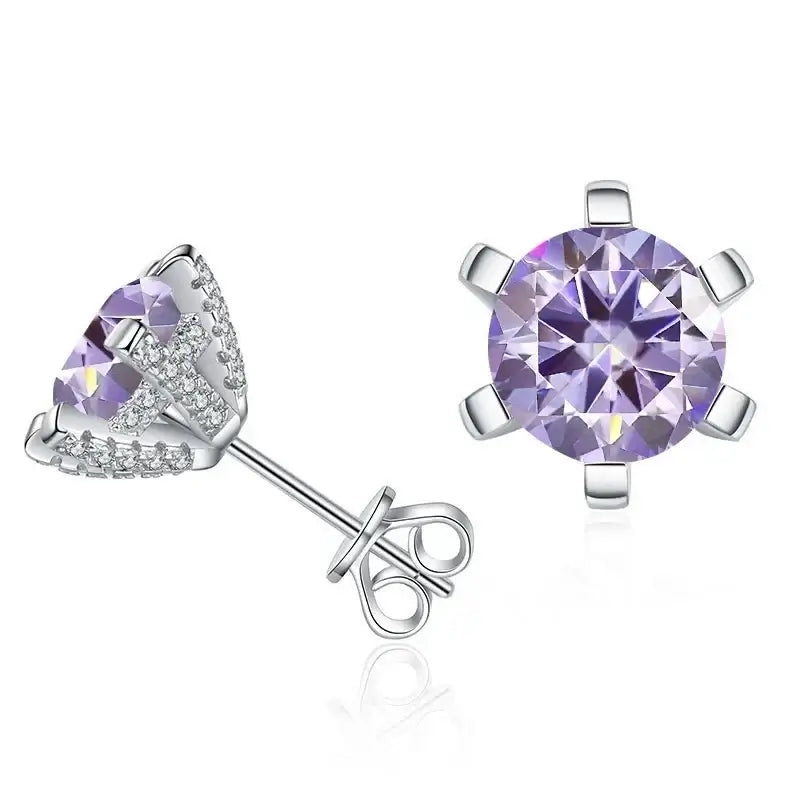 1ct D VVS Moissanite Stud Earrings 925 Sterling Silver 3EX Cut Women Daily