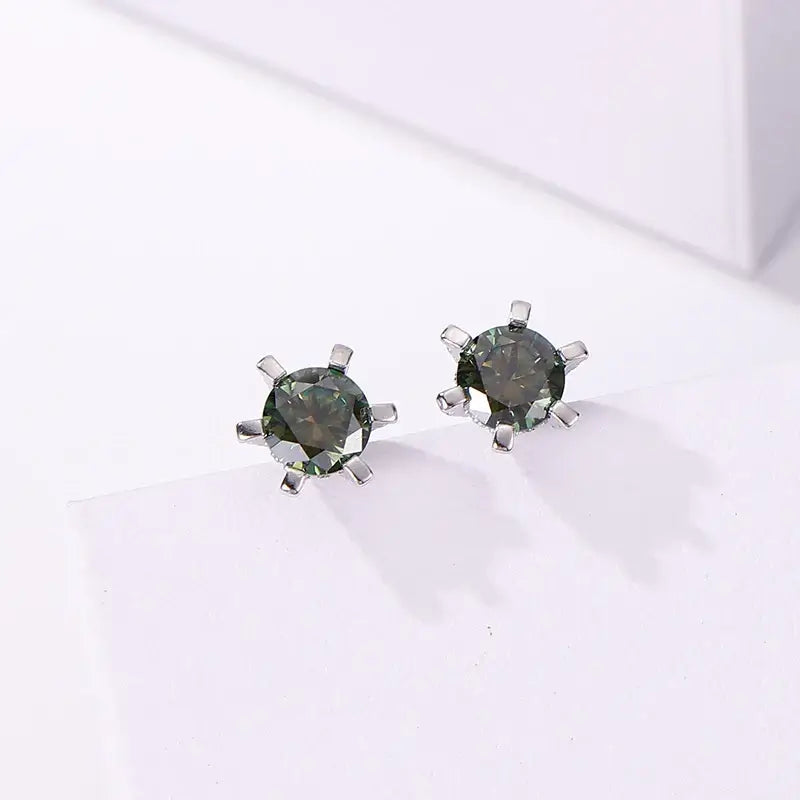 Boucles d'oreilles clous en moissanite 1 carat D VVS en argent sterling 925, coupe 3EX, pour femme (usage quotidien)