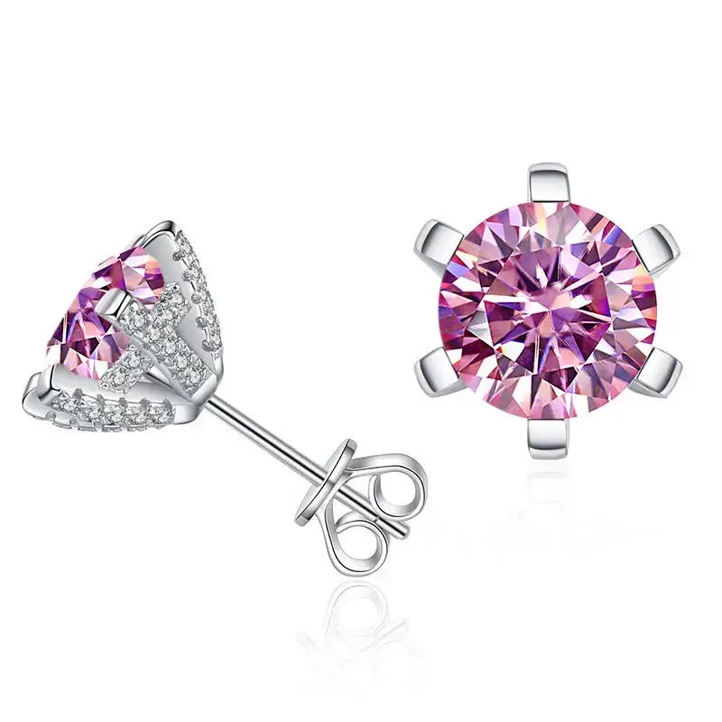 1ct D VVS Moissanite Stud Earrings 925 Sterling Silver 3EX Cut Women Daily