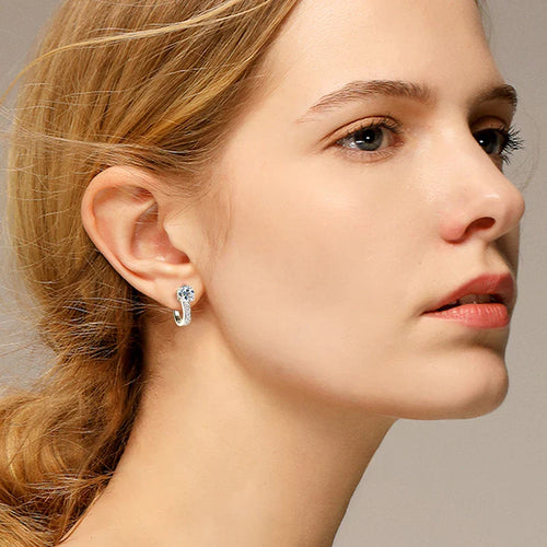 Boucles d'oreilles créoles en forme de U en moissanite 1 carat, argent sterling 925 D VVS1, cadeau pour femme