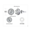 1ct Round D-Color Moissanite Halo Stud Earrings 925 Sterling Silver Plated