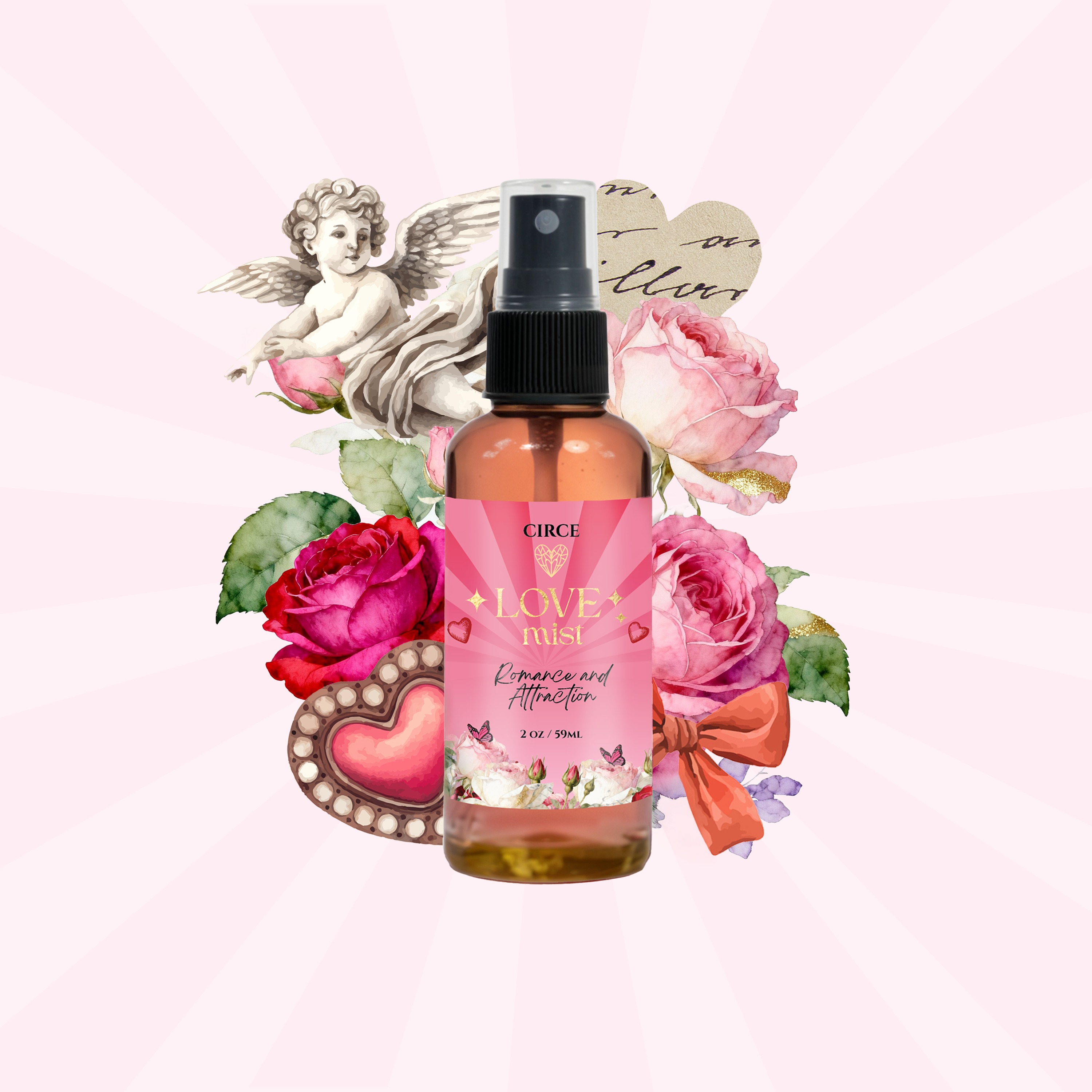 Liebesanziehungsspray – Herzenergie-Spray Rose & Jasmin 60 ml