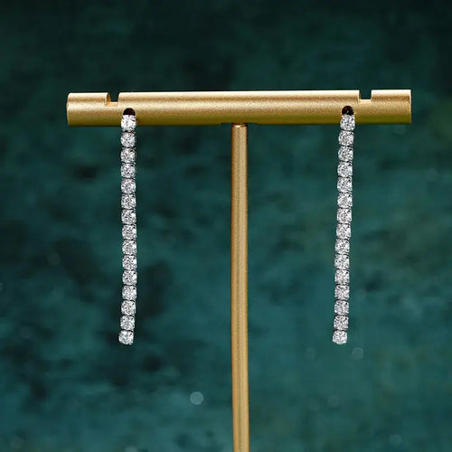 2.5mm Moissanit Quasten-Ohrstecker 925 Sterling Silber Tennis-Kette
