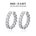 2.6Ct D Color Moissanite 925 Sterling Silver White Gold Plated Hoop Earrings For Women Wedding