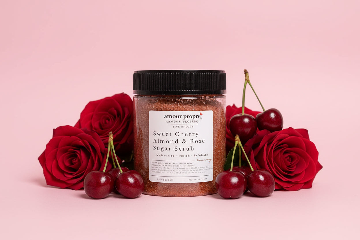 Zuckerpeeling Süße Kirsche, Mandel & Rose - Körperpeeling und Feuchtigkeitspflege