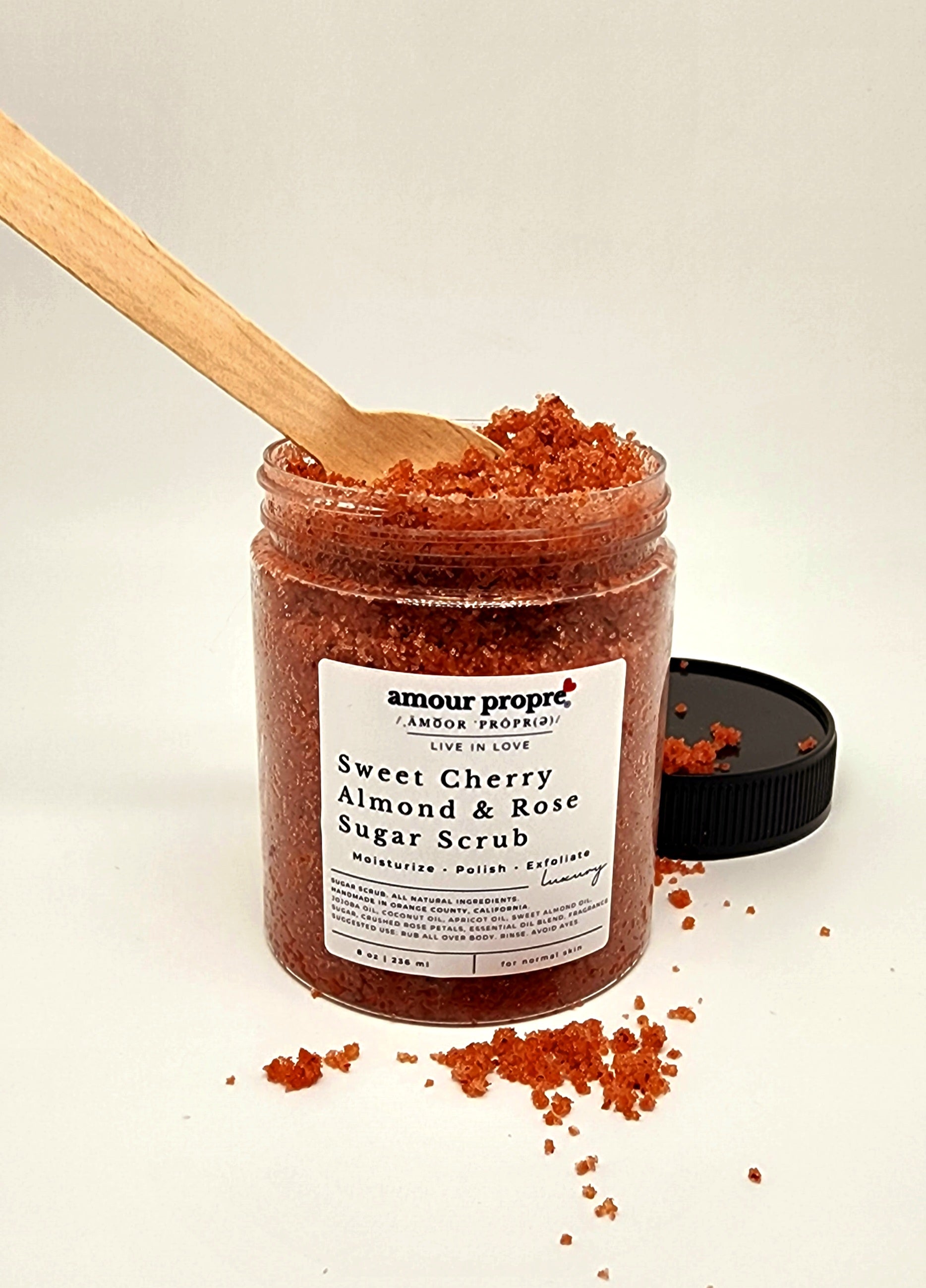 Zuckerpeeling Süße Kirsche, Mandel & Rose - Körperpeeling und Feuchtigkeitspflege