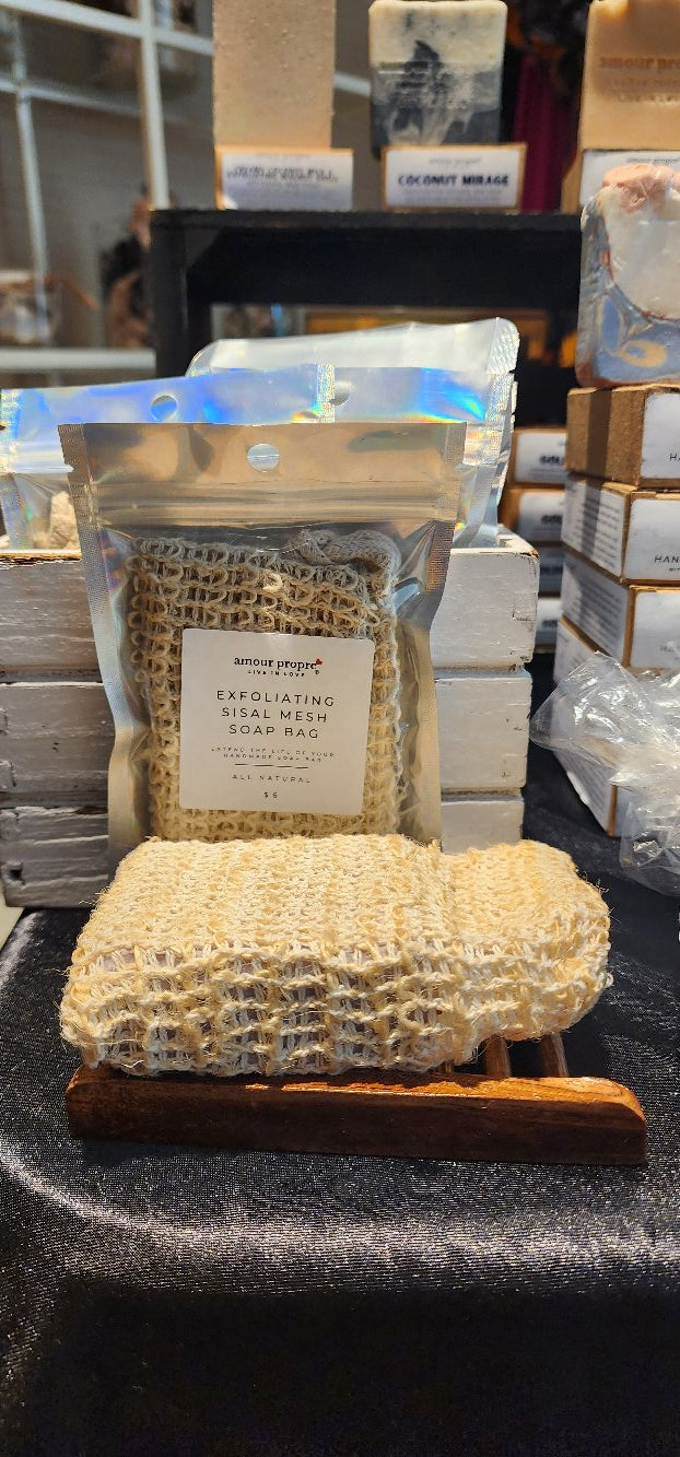 Bambus Seifenablage | Sisal Netz Seifenbeutel