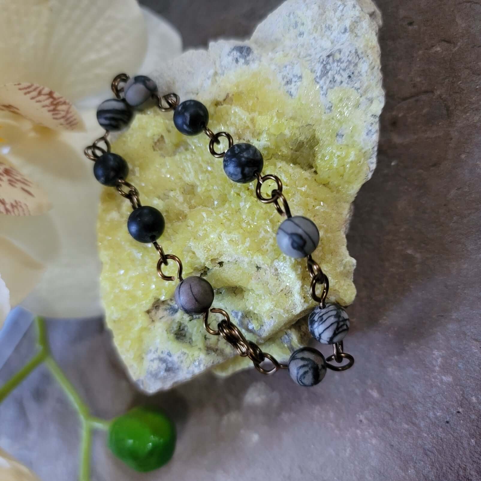 Bracelet en cuivre jaspe