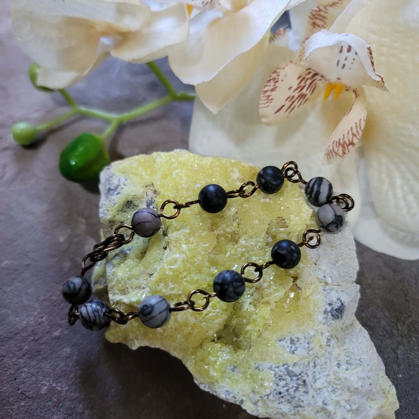 Bracelet en cuivre jaspe