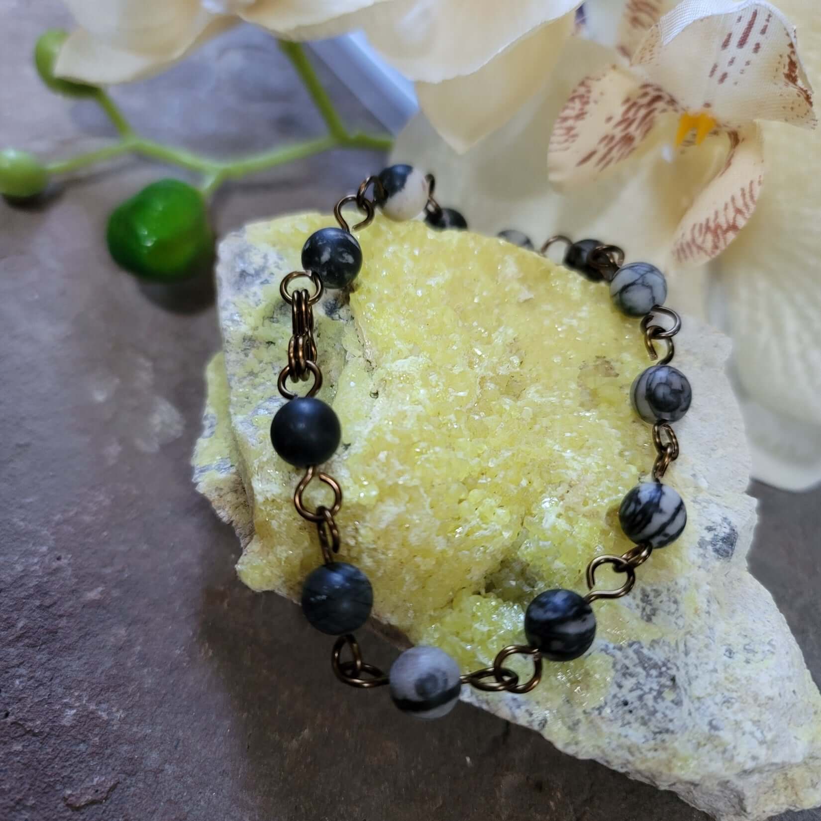 Bracelet en cuivre jaspe
