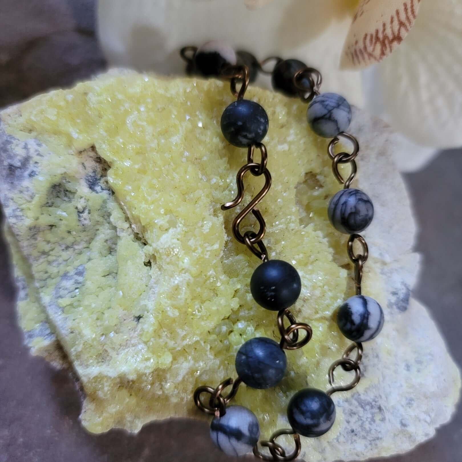 Bracelet en cuivre jaspe