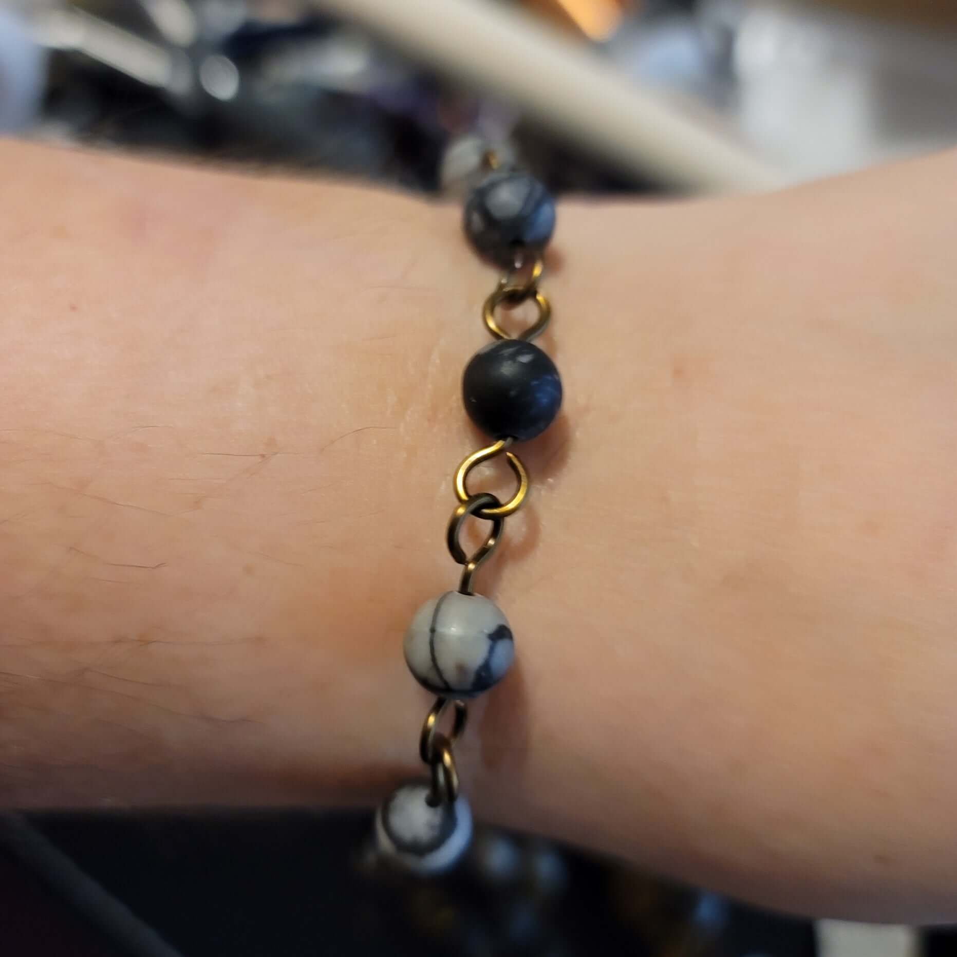 Bracelet en cuivre jaspe