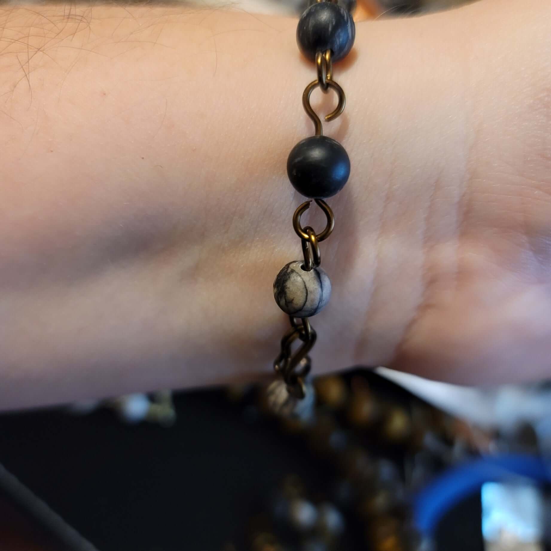 Bracelet en cuivre jaspe