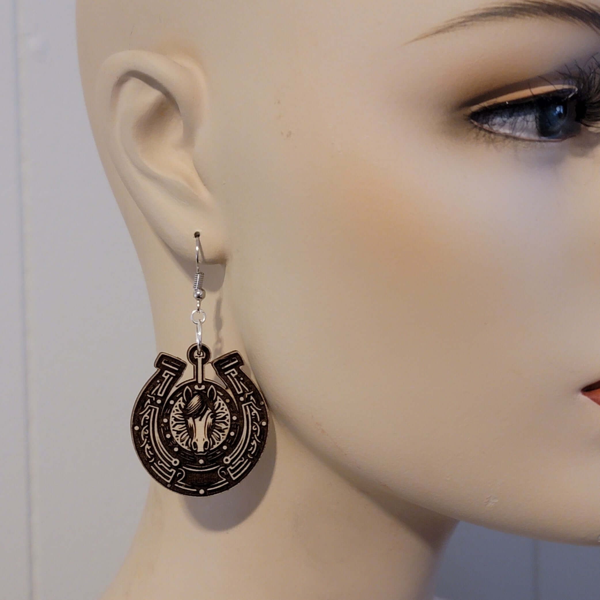 Horseshoe Earrings Western Cowgirl Dangle