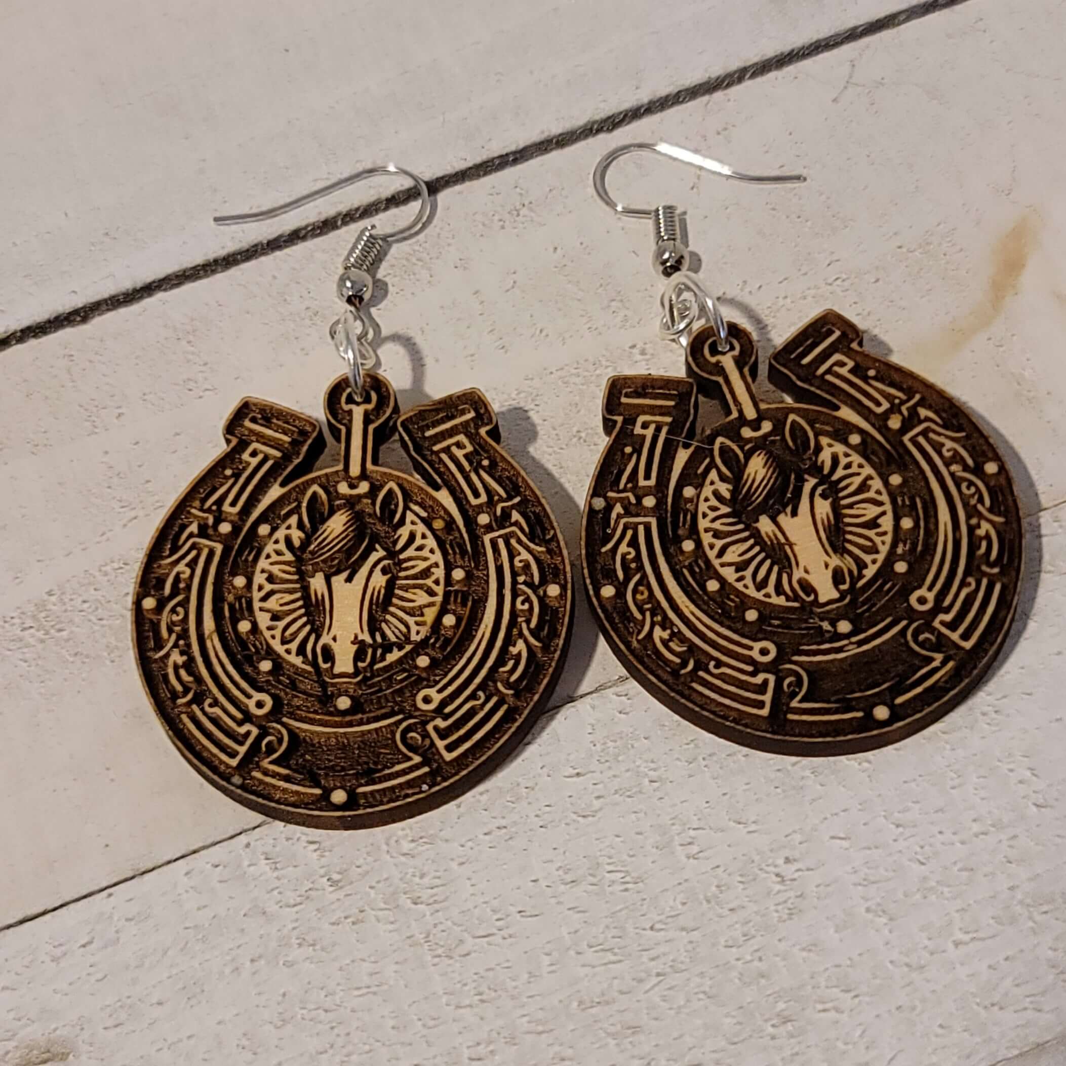 Horseshoe Earrings Western Cowgirl Dangle
