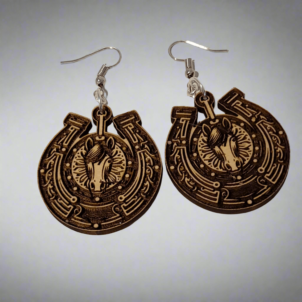 Horseshoe Earrings Western Cowgirl Dangle
