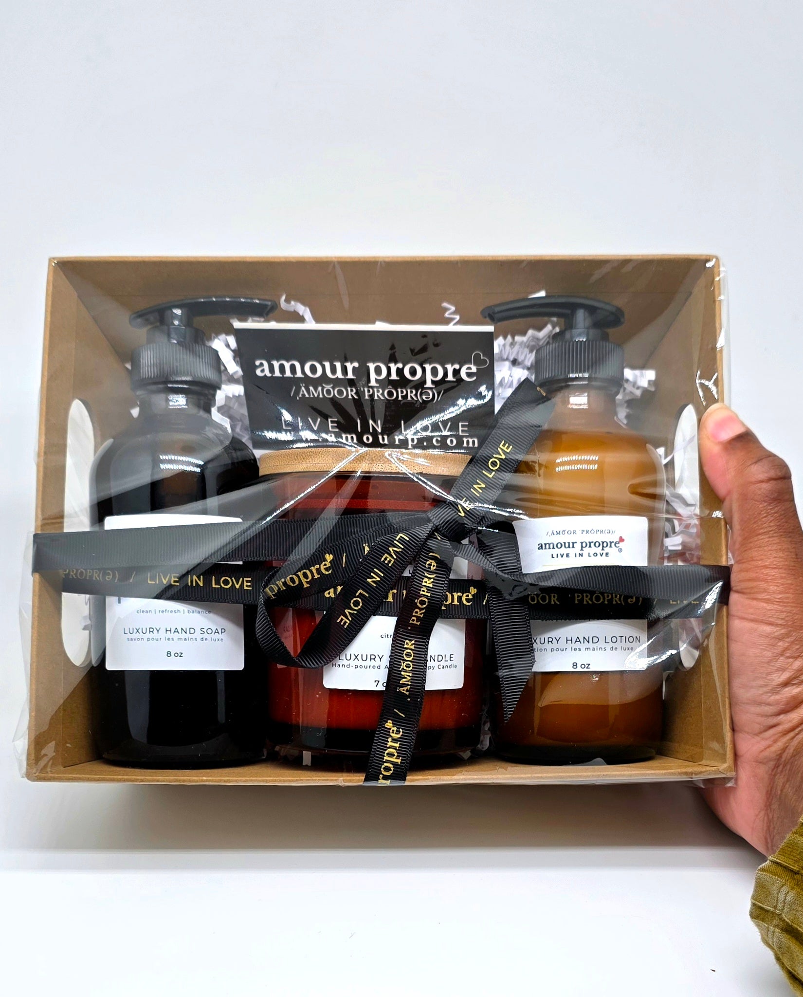 Amour Propre® LUX COLLECTION - Zitrus-Rosmarin Handseife, Handlotion, Sojakerze