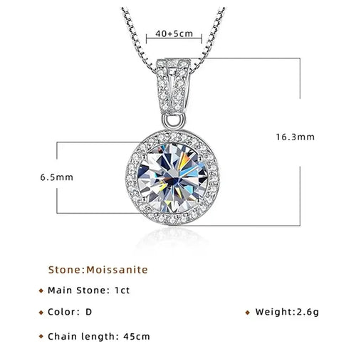 2 Karat Moissanit Halsketten-Ohrring-Set Sterlingsilber 925 Hochzeitsschmuck