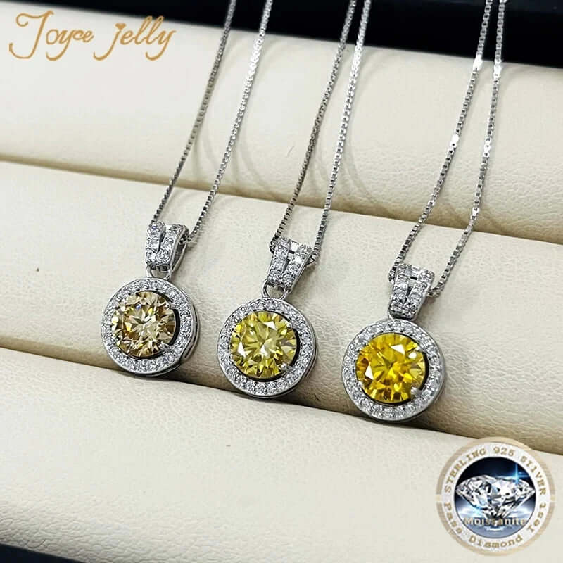 Ensemble collier et boucles d'oreilles moissanite 2 carats en argent sterling 925, bijoux de mariage