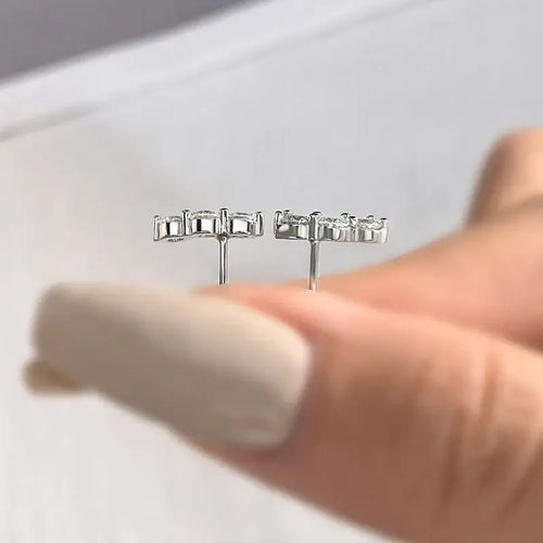3mm Moissanit Diamant Ohrstecker 925 Sterling Silber 18K Weißgold plattiert