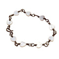 Mother of Pearl Heart Bracelet • Vintage Wire Wrapped Dainty Jewelry