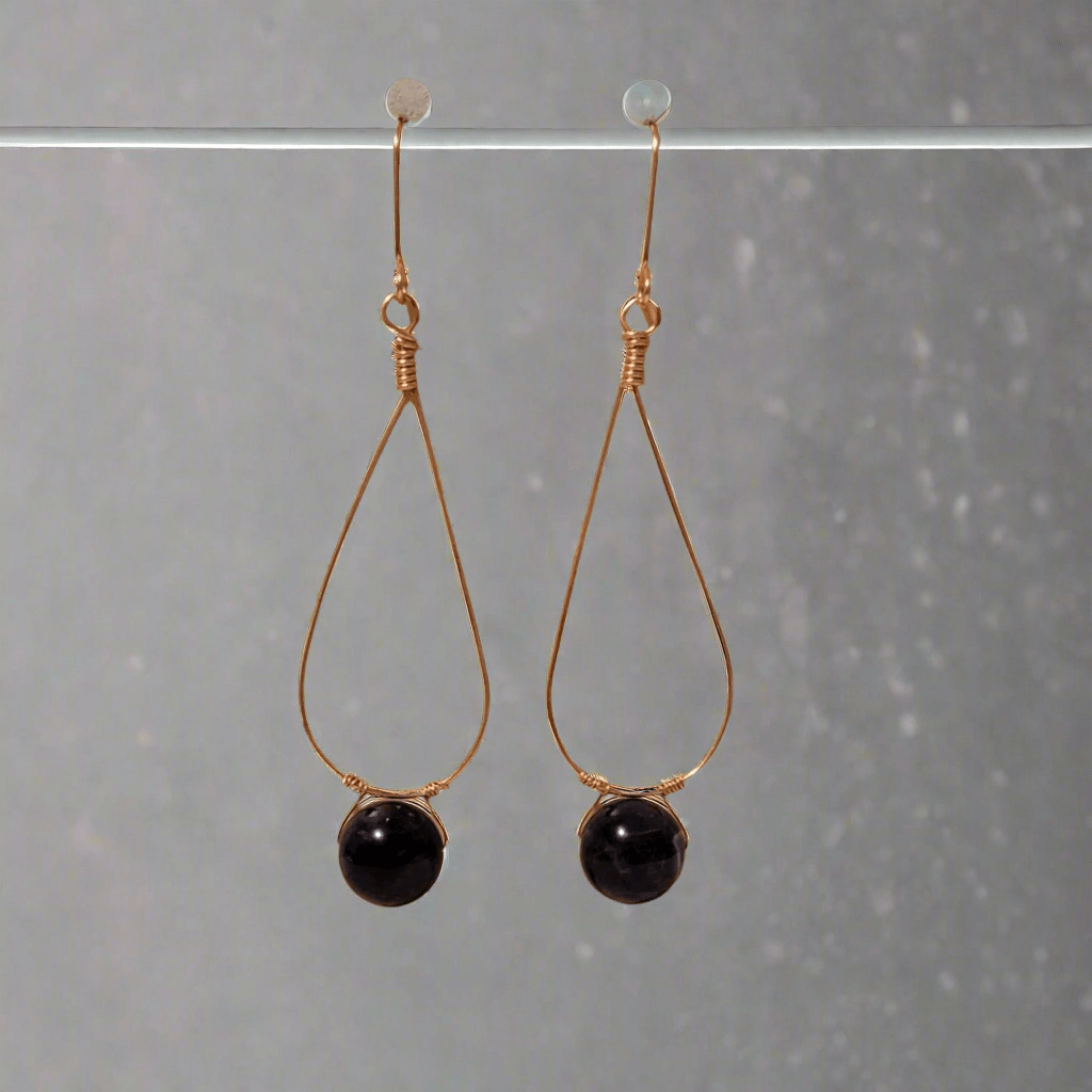 Handmade Tear Drop Amethyst Dangle Earrings