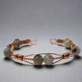 Bracelet manchette en cuivre et labradorite, fait main – Pierre naturelle