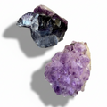 Kronenchakra-Cluster-Paar: Lila Amethyst & Fluorit Kristalle