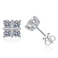 925 Sterling Silver 0.8Ct x2 Moissanite Stud Earrings 1.6Ct Total Classic Luxury