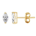 925 Sterling Silver 1ct Marquise Moissanite Stud Earrings Unisex Couple