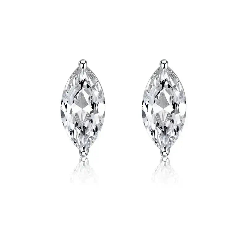 925 Sterling Silber 1 Karat Marquise Moissanit Ohrstecker Unisex Paar