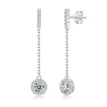 Boucles d'oreilles pendantes rondes à pampilles en argent sterling 925 et moissanite 1 carat pour femme