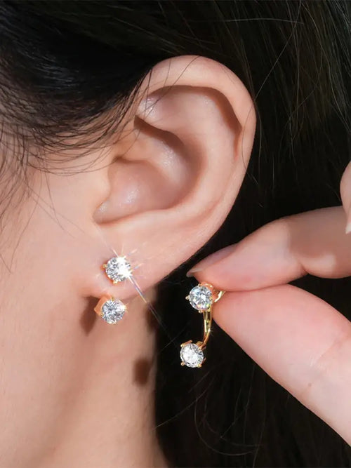 Ohrstecker aus 925er Sterlingsilber mit 1 Karat Moissanit, Unisex, lässig, für jeden Tag