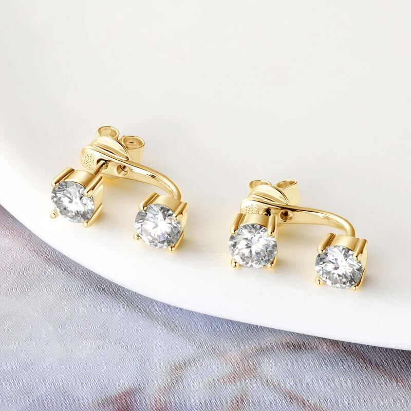 925 Sterling Silver 1ct Moissanite Stud Earrings Unisex Casual Daily