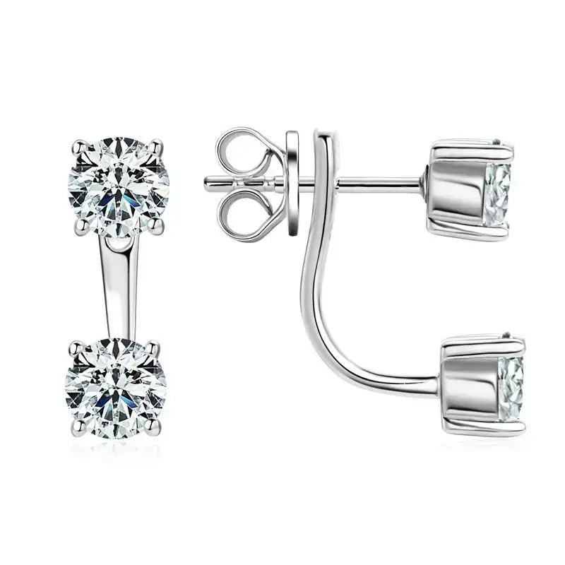 925 Sterling Silver 1ct Moissanite Stud Earrings Unisex Casual Daily