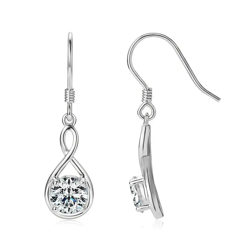 Boucles d'oreilles goutte en argent sterling 925 avec moissanite ronde 1 carat, style classique décontracté