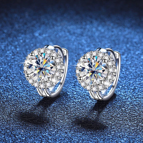 925 Sterling Silber D-Farbe Moissanit Ohrstecker für Damen Hochzeit