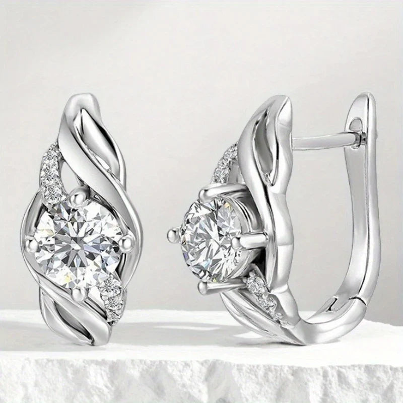 Clous d'oreilles en argent sterling 925 et moissanite 0,5 carat pour couples femmes hommes