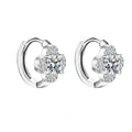 925 Sterling Silver Moissanite Clover Earrings 1ct Dainty Hoop Luxury